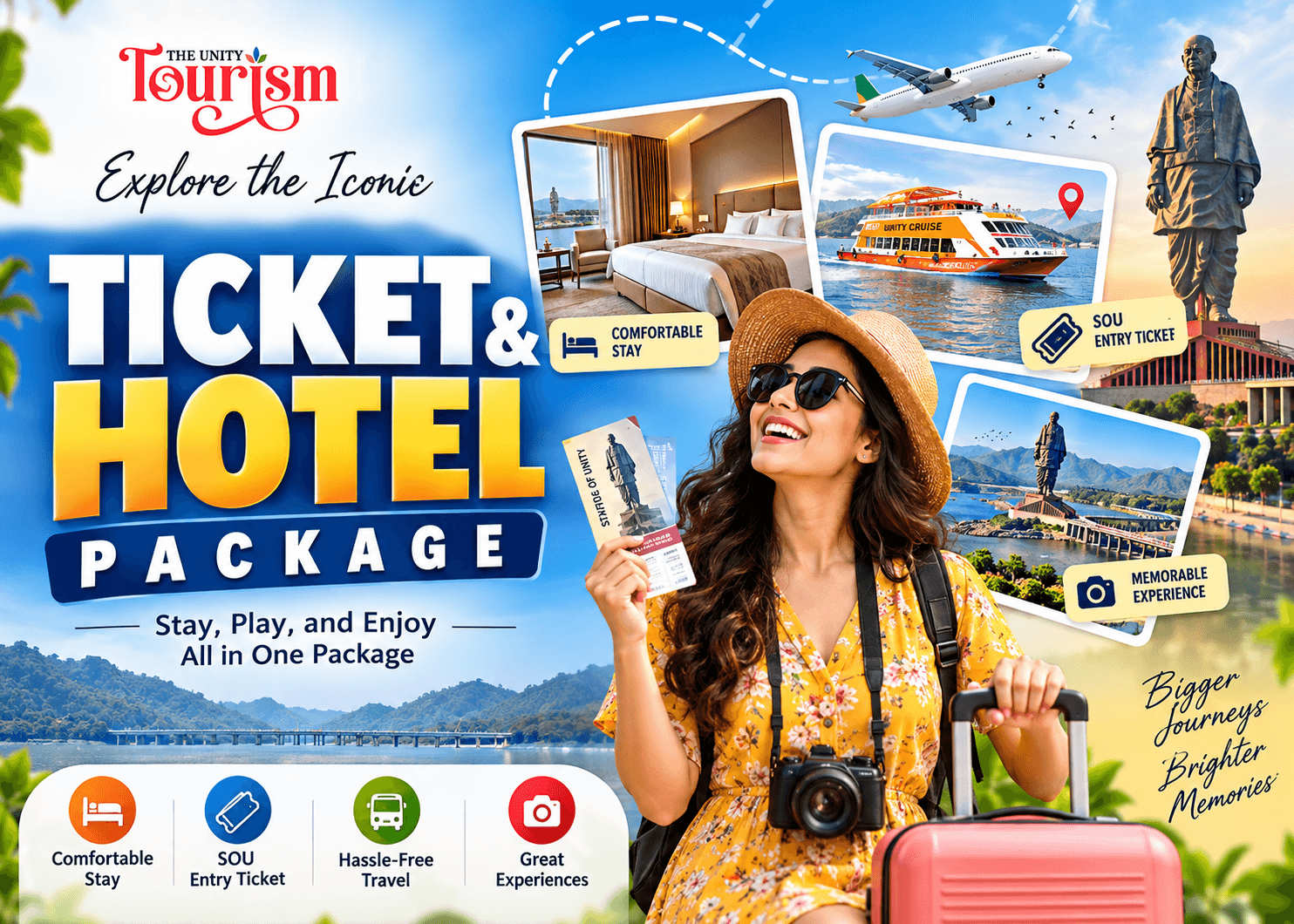 Statue of Unity tour package including tickets and hotels for a convenient and enjoyable trip.